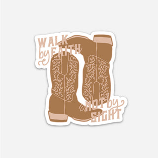 Walk by Faith Western Cowboy Boots Sticker