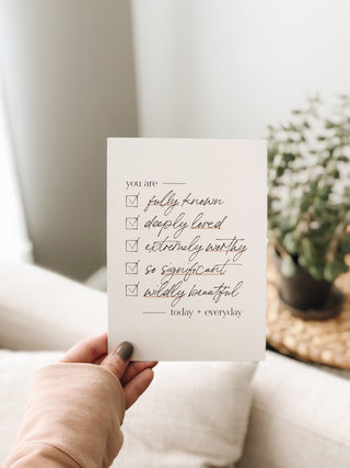 You Are Checklist Art Print