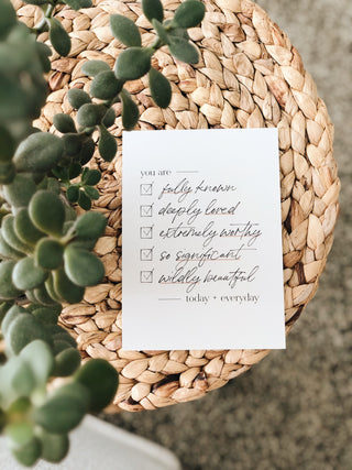 You Are Checklist Art Print