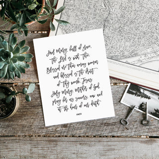 Hail Mary Prayer Art Print