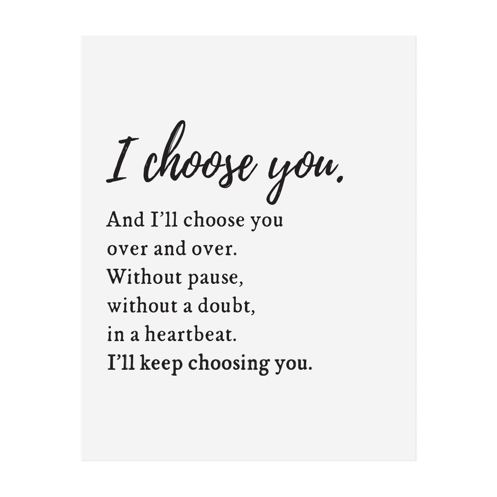 I Choose You Art Print The Anastasia Co.