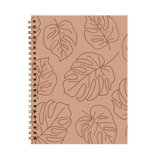 Leafy Softcover Journal - Peach