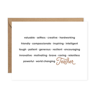 Teacher Appreciation Greeting Card