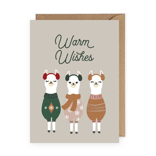 Warm Wishes Llamas Greeting Card