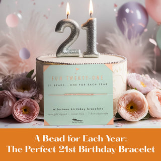 21st Milestone Birthday Bracelet - A Bead for Each Year: Yellow Gold