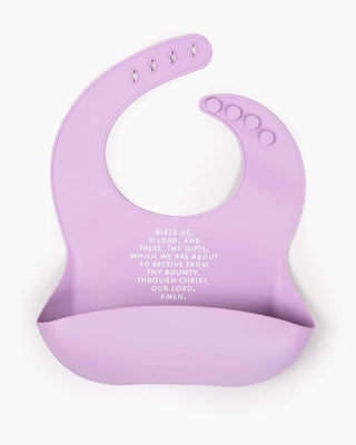 Meal Blessing Silicone Bib: Sage Green