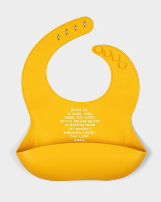 Meal Blessing Silicone Bib: Sage Green