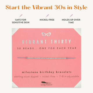 30th Milestone Birthday Bracelet - A Bead for Each Year: Yellow Gold