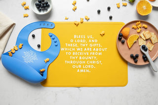 Meal Blessing Silicone Bib: Sage Green