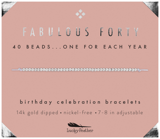 40th Milestone Birthday Bracelet - A Bead for Each Year: Yellow Gold