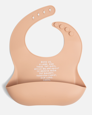 Meal Blessing Silicone Bib: Sage Green