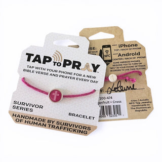 Tap To Pray® Survivor Series Tactical Bracelet: Dragonfruit + Cross