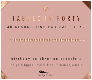 40th Milestone Birthday Bracelet - A Bead for Each Year: Yellow Gold