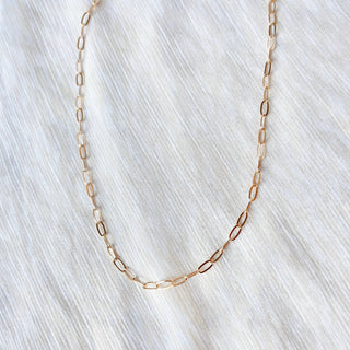 Rectangle Box Chain - 18k Gold Paperclip Chain
