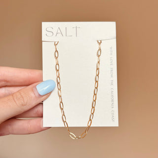 Rectangle Box Chain - 18k Gold Paperclip Chain