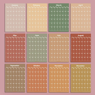Monthly Undated A3 Wall Planner | 12 Pages | Muted
