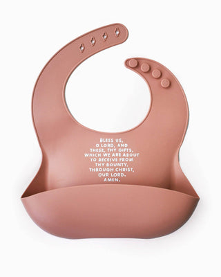 Meal Blessing Silicone Bib: Sage Green