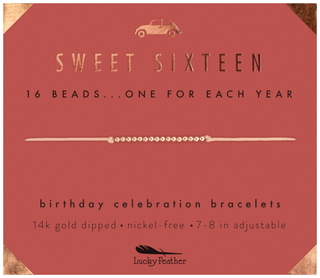 16th Milestone Birthday Bracelet - A Bead for Each Year: Yellow Gold