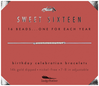 16th Milestone Birthday Bracelet - A Bead for Each Year: Yellow Gold