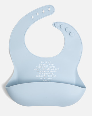 Meal Blessing Silicone Bib: Sage Green