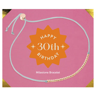 30th Milestone Birthday Bracelet - A Bead for Each Year: Yellow Gold