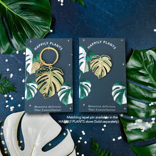 Monstera Thai Constellation Plant Keychain Charm Plant Gifts