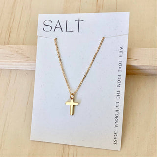 Simple Cross Necklace - 18k Gold