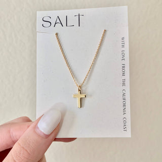 Simple Cross Necklace - 18k Gold