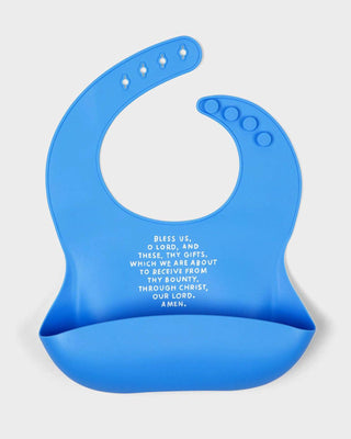 Meal Blessing Silicone Bib: Sage Green