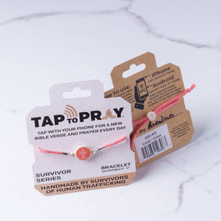 Tap To Pray® Survivor Series Tactical Bracelet: Coral + Cross