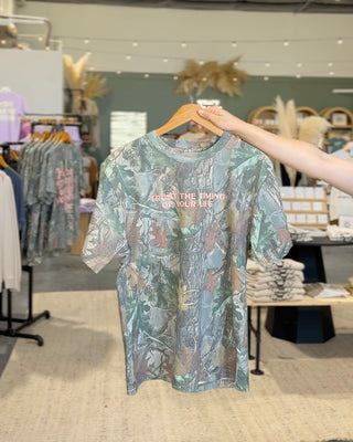 Exactly Where Oversized Camo Tee