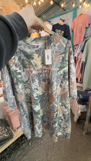 PRE-ORDER // Exactly Where You Need to Be Oversized Camo Tee - JUNE ETA