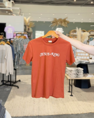 Jesus is King Tee - Terracotta
