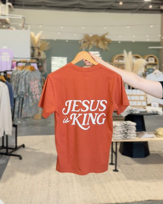 Jesus is King Tee - Terracotta