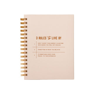 3 Rules to Live By Hardcover Journal