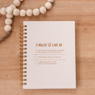 3 Rules to Live By Hardcover Journal
