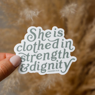 Strength & Dignity Sticker - Green