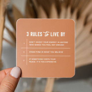 3 Rules to Live By Sticker