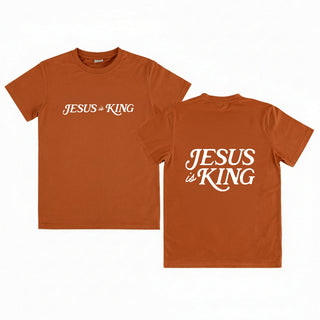 Jesus is King Tee - Terracotta