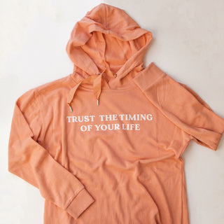 Trust the Timing of Your Life Hoodie - Coral