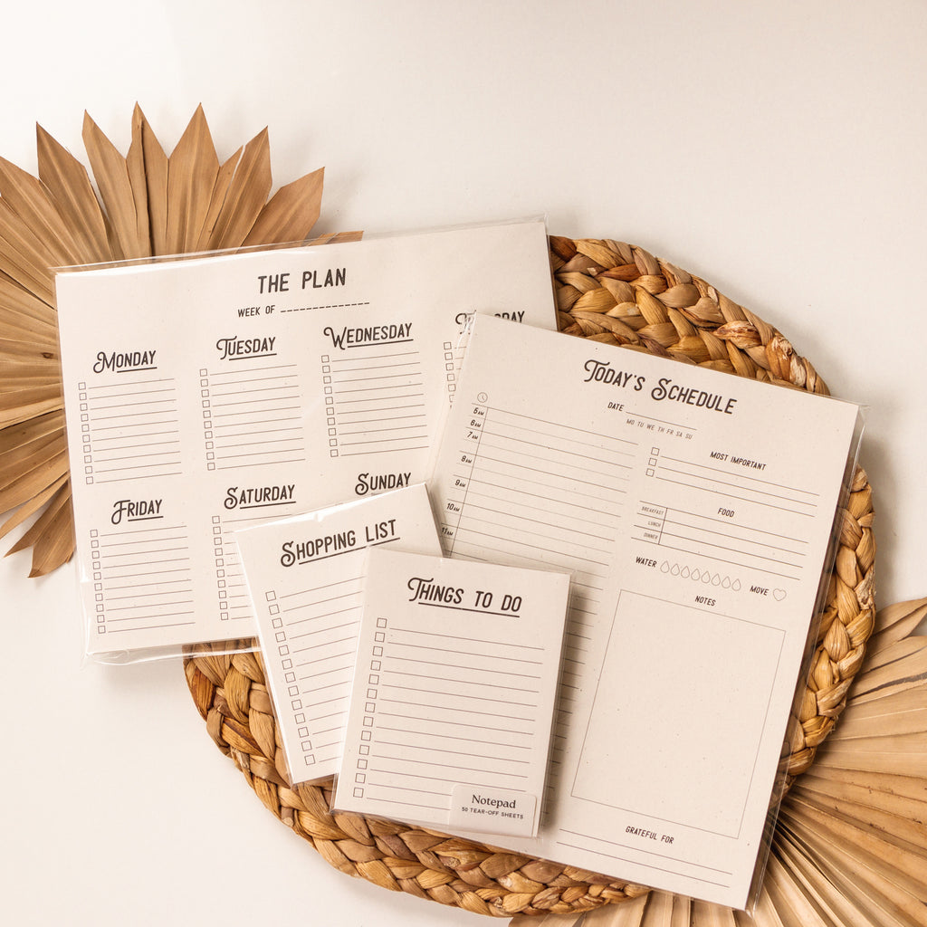 Weekly + Daily Bundle - Set of 4 Notepads – The Anastasia Co.
