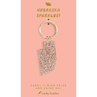 Glitter Keychain - State - NEBRASKA