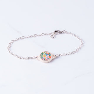 Tap To Pray® Survivor Series Tactical Bracelet: .999 Sterling Silver-Plated Wildflowers