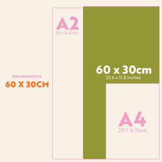 2026 Year Wall Planner | Pastel Portrait | Compact