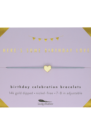 Birthday Bracelet + Envelope - 'Here's Some Birthday Love!': Yellow Gold