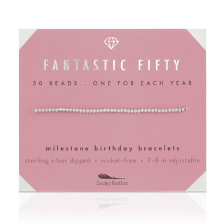 50th Milestone Birthday Bracelet - A Bead for Each Year: Yellow Gold