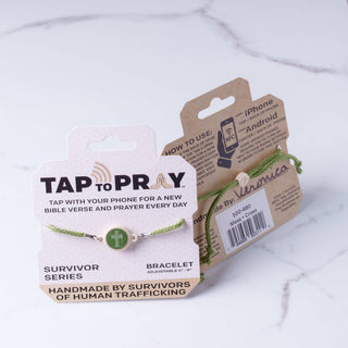 Tap To Pray® Survivor Series Tactical Bracelet: Moss + Cross