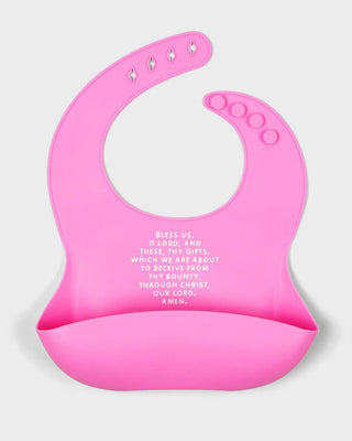 Meal Blessing Silicone Bib: Sage Green