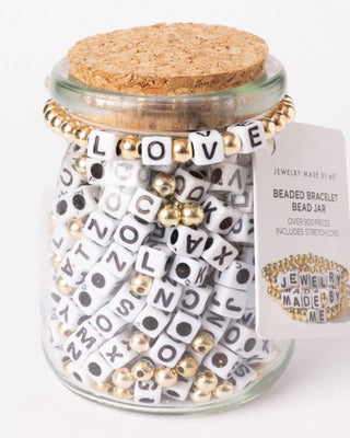 LOVE Square Letter Bead DIY Beaded Bracelet Jar