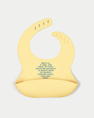 Meal Blessing Silicone Bib: Sage Green